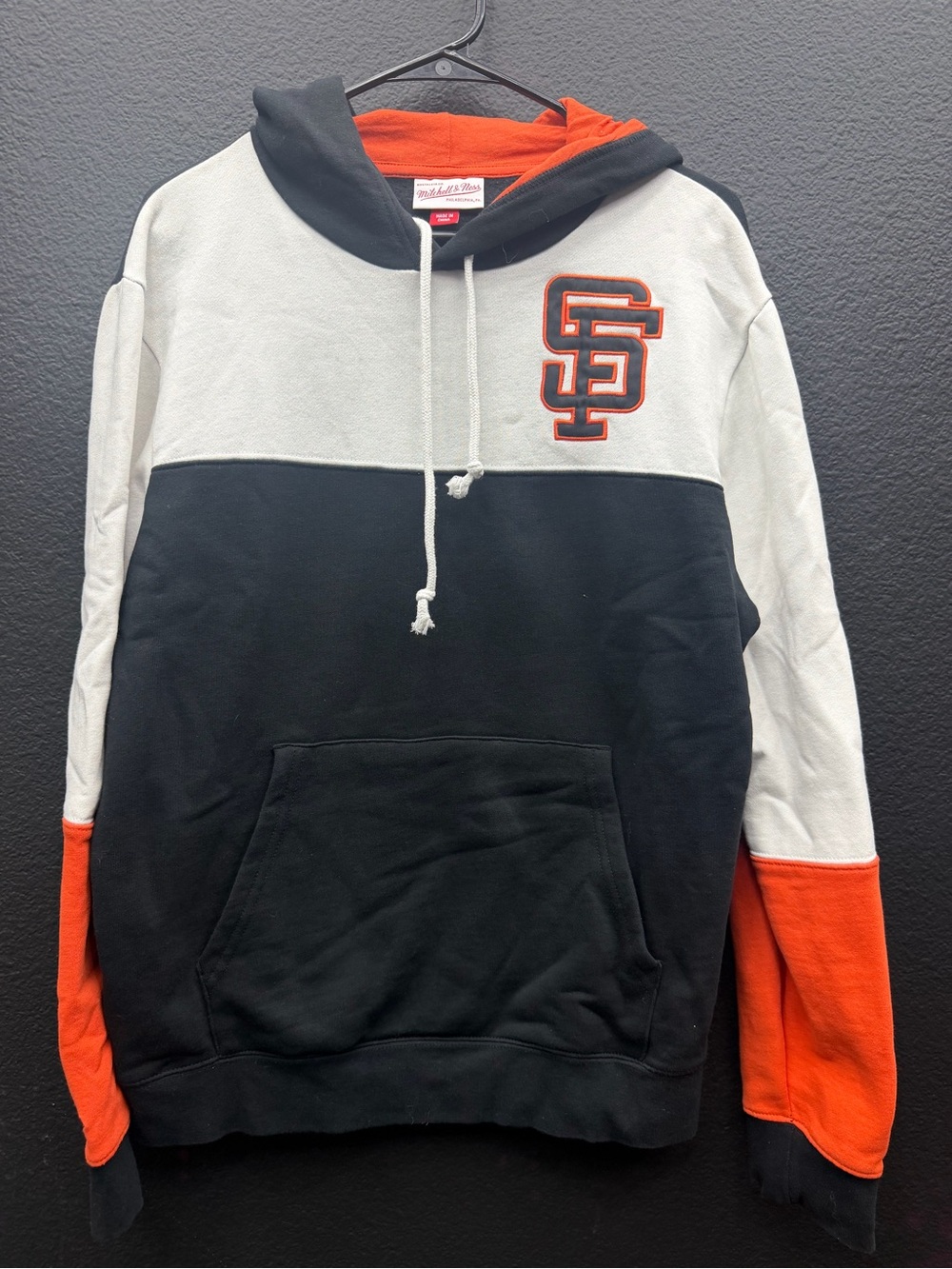 Mitchell & Ness San Francisco Giants Colorblock Hoodie - Black/White/Orange